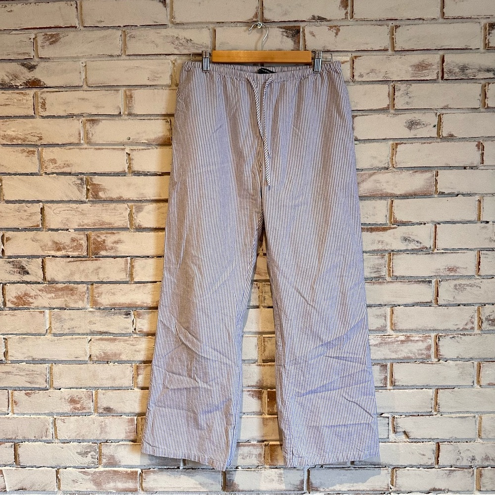 Brandy Melville Blue and White Striped Cotton Pants